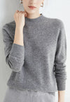 pullover – Damenpullover mit hohem Krage us weichem