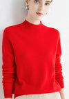 pullover – Damenpullover mit hohem Krage us weichem