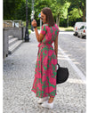 Blumiges wickelkleid - elegantes midi-kleid für jeden anlass