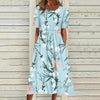 Blumige midi-kleid - lebhaftes damenblumenmuster kleid