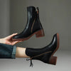 Klassische Stiefeletten aus Kunst für Damen – stilvolle Stiefel mit Blockabsatz