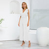 Witte jumpsuit - elegante, taillierte damenmode