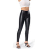 Hochgeschnittene kunst-leggings - schwarze damenmode hosen