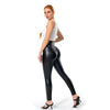 Hochgeschnittene kunst-leggings - schwarze damenmode hosen