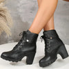 Schnürstiefel für Damen – Plateau-Blockabsatz