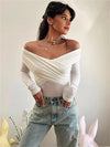 Langärmliges off-shoulder top - schicke bluse für damen