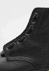 Schwarze Ankle Boots aus Kunst – stilvolle Damenschnürschuhe mit Plateausohle