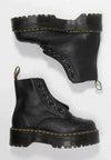 Schwarze Ankle Boots aus Kunst – stilvolle Damenschnürschuhe mit Plateausohle