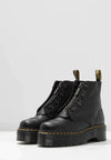 Schwarze Ankle Boots aus Kunst – stilvolle Damenschnürschuhe mit Plateausohle
