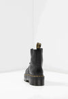 Schwarze Ankle Boots aus Kunst – stilvolle Damenschnürschuhe mit Plateausohle
