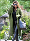 Grüne oversized strick hoodie jacke - modischer langer damen cardigan