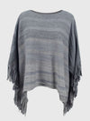 Damen poncho mit fransen - stilvolle gestrickte wickeloberteile