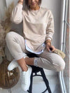 2-teilige gemütliche lounge-kombination - weiche stoff-loungewear für zuhause
