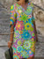 Blumiges tunika-kleid - lebhaftes casual sommerkleid für damen