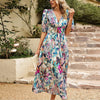 Maxikleid - elegantes damen kleid mit blumenmuster
