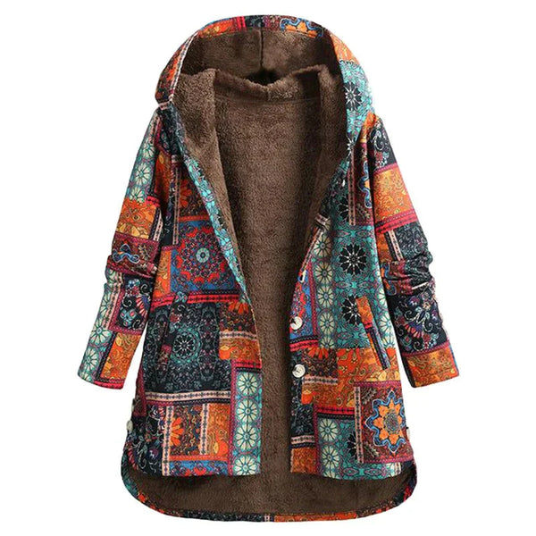 D'fraue ihr winterjacke mit mustern - chichi, warme kapuzenjacke