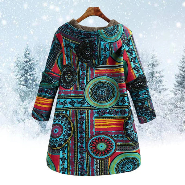 D'fraue ihr winterjacke mit mustern - chichi, warme kapuzenjacke