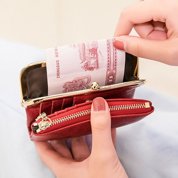 Vintage Kiss-Lock-Portemonnaie - Stilvolles Damen-Münzgeldbeutel