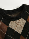 Argyle strickpullover - stilvoller brauner damenpullover