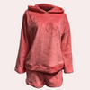 2-teilige kuschelige loungewear-kombination - weiches fleece-pyjama für damen
