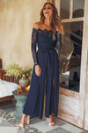 D'stöckli blu jumpsuit - off-shoulder mit spitze für elegante abende