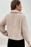 D'meitsche boucle-jacke mit weichem, strukturiertem stoff - beige winter-layering