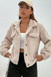 D'meitsche boucle-jacke mit weichem, strukturiertem stoff - beige winter-layering