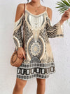 D'meitschaftsdress mit kaltem schulter - boho stil mit vintage druck für d'sömmeroutfits
