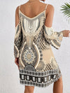 D'meitschaftsdress mit kaltem schulter - boho stil mit vintage druck für d'sömmeroutfits