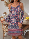 D'meitschaftsdress mit kaltem schulter - boho stil mit vintage druck für d'sömmeroutfits