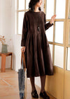 D'schickigi corduroy midi für frauen mit langen ärmeln - lässiger look für herbst/winter, figurbetonter schnitt