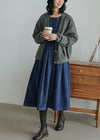 D'schickigi corduroy midi für frauen mit langen ärmeln - lässiger look für herbst/winter, figurbetonter schnitt