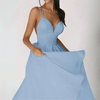 Dame midi kleid mit lässigem schnitt und rückenausschnitt - stilvolle abend- und eventmode