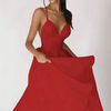 Dame midi kleid mit lässigem schnitt und rückenausschnitt - stilvolle abend- und eventmode