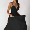 Dame midi kleid mit lässigem schnitt und rückenausschnitt - stilvolle abend- und eventmode