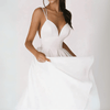 Dame midi kleid mit lässigem schnitt und rückenausschnitt - stilvolle abend- und eventmode