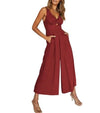 Dämmigs casual jumpsuit - chic ärmellose mit weitem bein - relaxed sommer-styl mit praktischen taschen