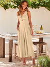 Dämmigs casual jumpsuit - chic ärmellose mit weitem bein - relaxed sommer-styl mit praktischen taschen