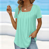 D'womens lässige t-shirt elegante gefältelte bluse - weicher stoff für alltagstyle