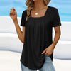 D'womens lässige t-shirt elegante gefältelte bluse - weicher stoff für alltagstyle