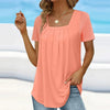 D'womens lässige t-shirt elegante gefältelte bluse - weicher stoff für alltagstyle