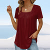 D'womens lässige t-shirt elegante gefältelte bluse - weicher stoff für alltagstyle