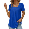 D'womens lässige t-shirt elegante gefältelte bluse - weicher stoff für alltagstyle