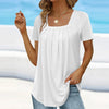 D'womens lässige t-shirt elegante gefältelte bluse - weicher stoff für alltagstyle