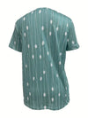 D'fraue t-shirt mit punktmuster in grüna - lässige kurzärmlige top für jeden tag