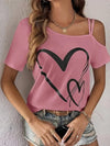 Frauen cold shoulder t-shirt im lässigen schnitt - weicher stoff, vielseitiger stil