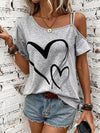Frauen cold shoulder t-shirt im lässigen schnitt - weicher stoff, vielseitiger stil