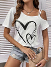 Frauen cold shoulder t-shirt im lässigen schnitt - weicher stoff, vielseitiger stil
