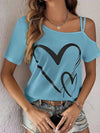 Frauen cold shoulder t-shirt im lässigen schnitt - weicher stoff, vielseitiger stil