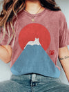 D'schöni t-shirt für frauen mit katz und berg design - lässig für jede gelegenheit